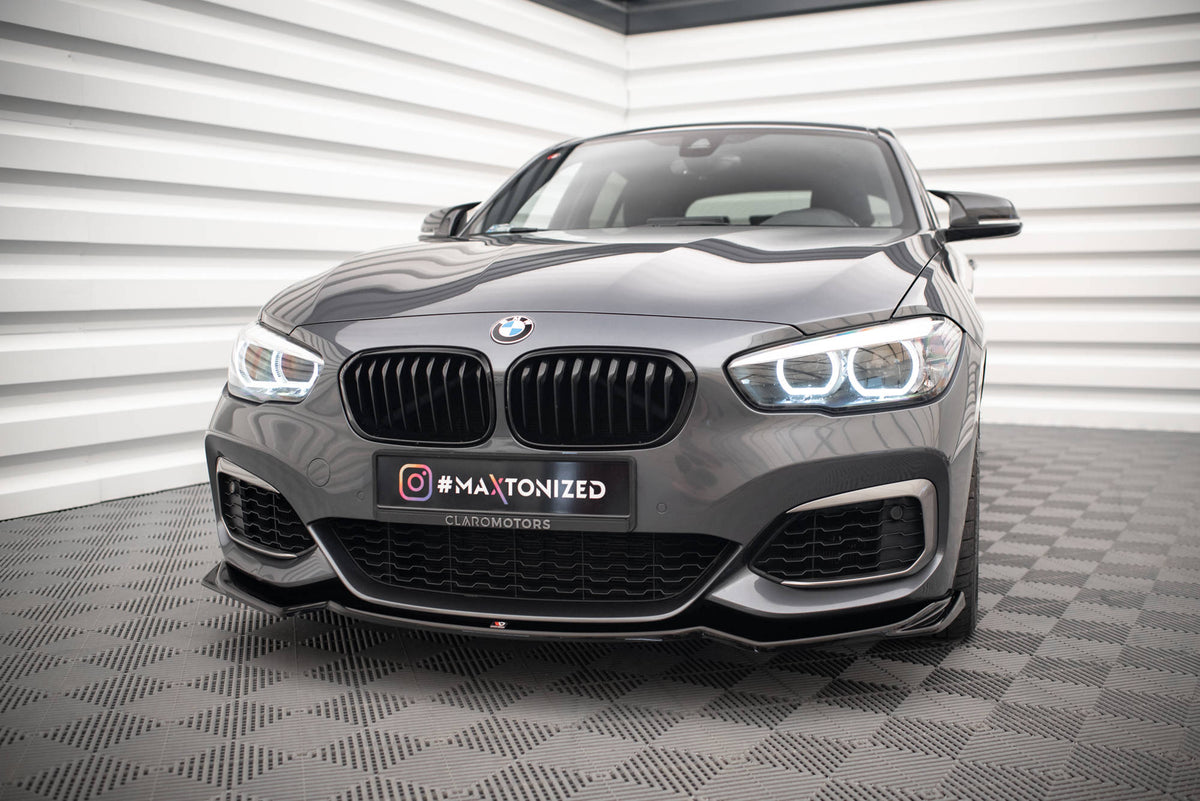 For BMW F20 F21 Maxton Style Front Bumper Lip Splitter Spoiler 1 Series  118i 118d 120i 120d M135i M140i M-Pack 2015-2019 Tuning