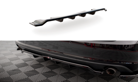 Maxton Design - Central Rear Splitter (With Vertical Bars) V.2 Volvo V90 MK2