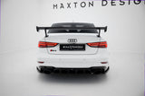 Maxton Design - Carbon Fiber Rear Wing with External Brackets Uprights Audi A3 / A3 S-Line / S3 / RS3 Sedan 8V / 8V (Facelift)