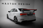 Maxton Design - Carbon Fiber Rear Wing with External Brackets Uprights + LED Audi A3 / A3 S-Line / S3 / RS3 Sedan 8V / 8V (Facelift)