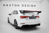 Maxton Design - Carbon Fiber Rear Wing with External Brackets Uprights + LED Audi A3 / A3 S-Line / S3 / RS3 Sedan 8V / 8V (Facelift)