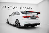 Maxton Design - Carbon Fiber Rear Wing with External Brackets Uprights + LED Audi A3 / A3 S-Line / S3 / RS3 Sedan 8V / 8V (Facelift)