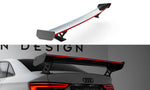 Maxton Design - Carbon Fiber Rear Wing with External Brackets Uprights + LED Audi A3 / A3 S-Line / S3 / RS3 Sedan 8V / 8V (Facelift)