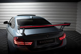 Maxton Design - Carbon Fiber Rear Wing with External Brackets Uprights + LED BMW Series 4 / Series 4 M-Pack Coupe F32