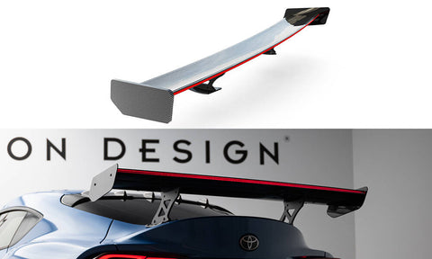 Maxton Design - Carbon Fiber Rear Wing with External Brackets Uprights + LED Toyota Supra MK5