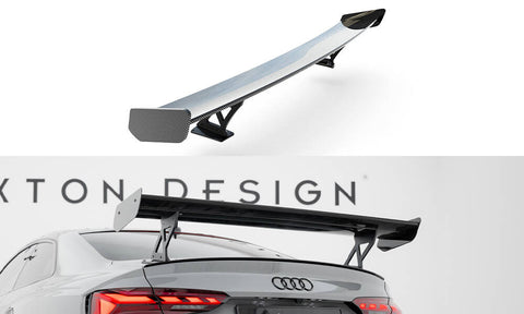 Maxton Design - Carbon Fiber Rear Wing with External Brackets Uprights V.1 Audi A5 / A5 S-Line / S5 / RS5 Coupe F5 / F5 Facelift