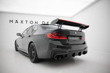 Maxton Design - Carbon Fiber Rear Wing with Internal Brackets Uprights + LED BMW Series 5 / M5 Sedan G30 / F90