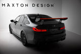 Maxton Design - Carbon Fiber Rear Wing with Internal Brackets Uprights + LED BMW Series 5 / M5 Sedan G30 / F90