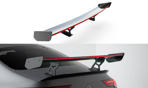 Maxton Design - Carbon Fiber Rear Wing with Internal Brackets Uprights + LED Mercedes Benz CLA-Class Coupe C118