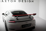 Maxton Design - Carbon Fiber Rear Wing with Internal Brackets Uprights V.1 + LED Porsche 718 Cayman 982C