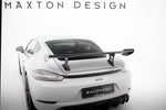 Maxton Design - Carbon Fiber Rear Wing with Internal Brackets Uprights V.1 Porsche 718 Cayman 982C