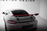 Maxton Design - Carbon Fiber Rear Wing with Internal Brackets Uprights V.2 + LED Porsche 718 Cayman 982C