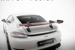 Maxton Design - Carbon Fiber Rear Wing with Upper Swan Mounting V.1 + LED Porsche 718 Cayman 982C