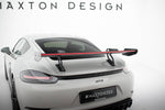 Maxton Design - Carbon Fiber Rear Wing with Upper Swan Mounting V.2 + LED Porsche 718 Cayman 982C