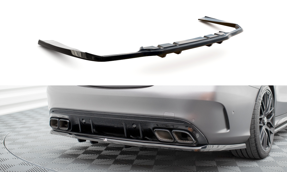 Maxton Design - Central Rear Splitter (with Vertical Bars) Mercedes ...