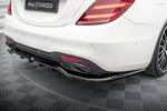 Maxton Design - Central Rear Splitter (with Vertical Bars) Mercedes Benz S-Class AMG-Line W222 (Facelift)