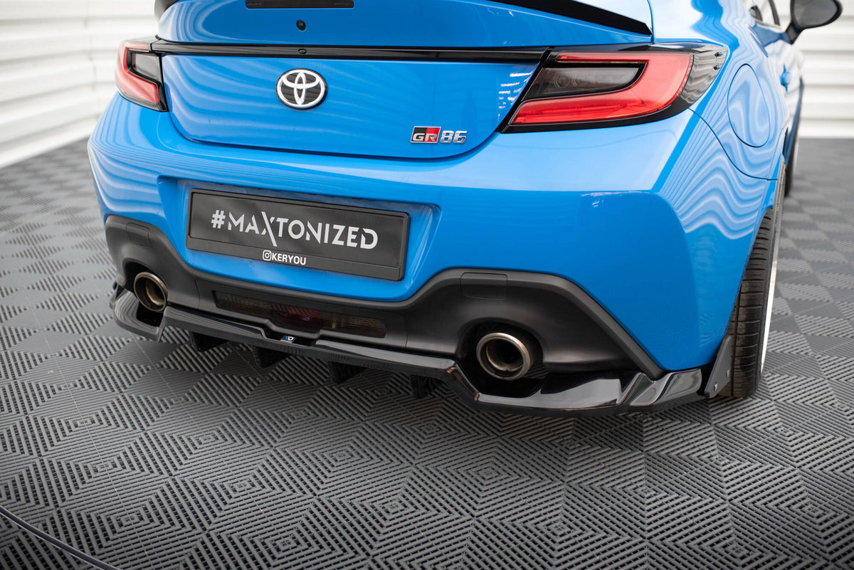 Maxton Design Central Rear Splitter With Vertical Bars Flaps V1 Toyota Gr86 Mk1 Royal 4094