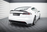 Maxton Design - Central Rear Splitter (with Vertical Bars) V.1 Tesla Model S Plaid MK1 (Facelift)