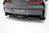 Maxton Design - Rear Splitter (with Vertical Bars) + Rear Side Splitters Chevrolet Corvette Z06 C7