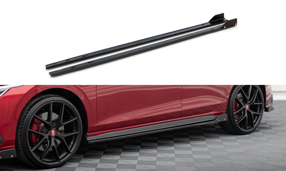 Maxton Design - Side Skirts Diffusers V.2 + Flaps Volkswagen Golf GTI ...