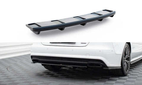 Maxton Design - Central Rear Splitter (with vertical bars) Audi A7 S-Line C7 FL Rear Diffuser Maxton Design royalty-bespoke.myshopify.com 